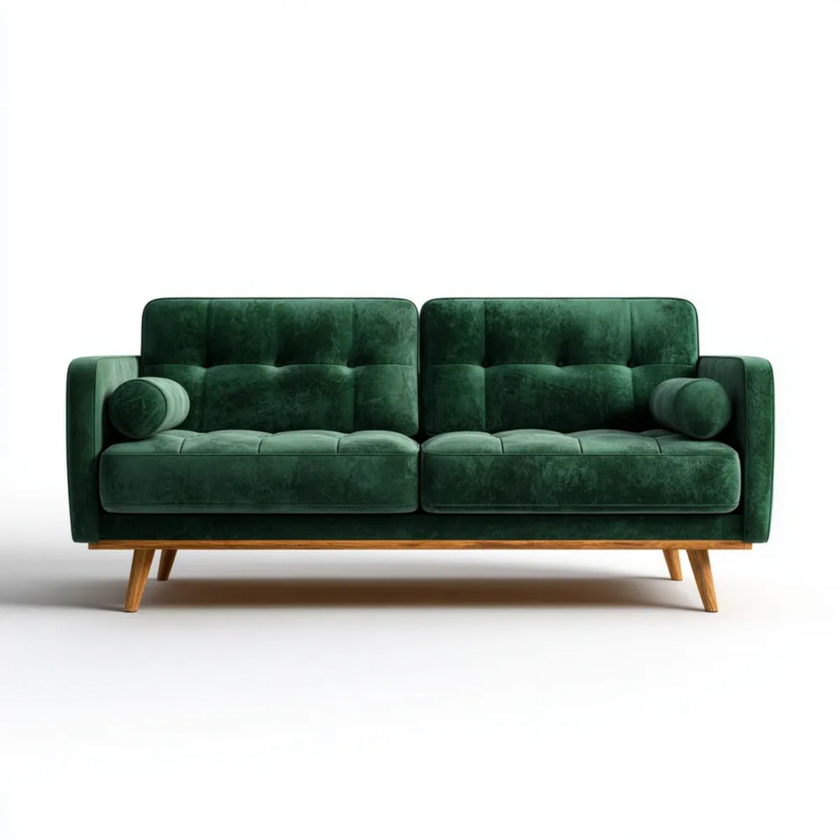 Sofa 2-osobowa zielona z aksamitu 180 x 82 x 85 cm