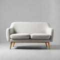 Dwuosobowa sofa jasnoszara z tapicerką poliestrową 140 × 78 × 82 cm