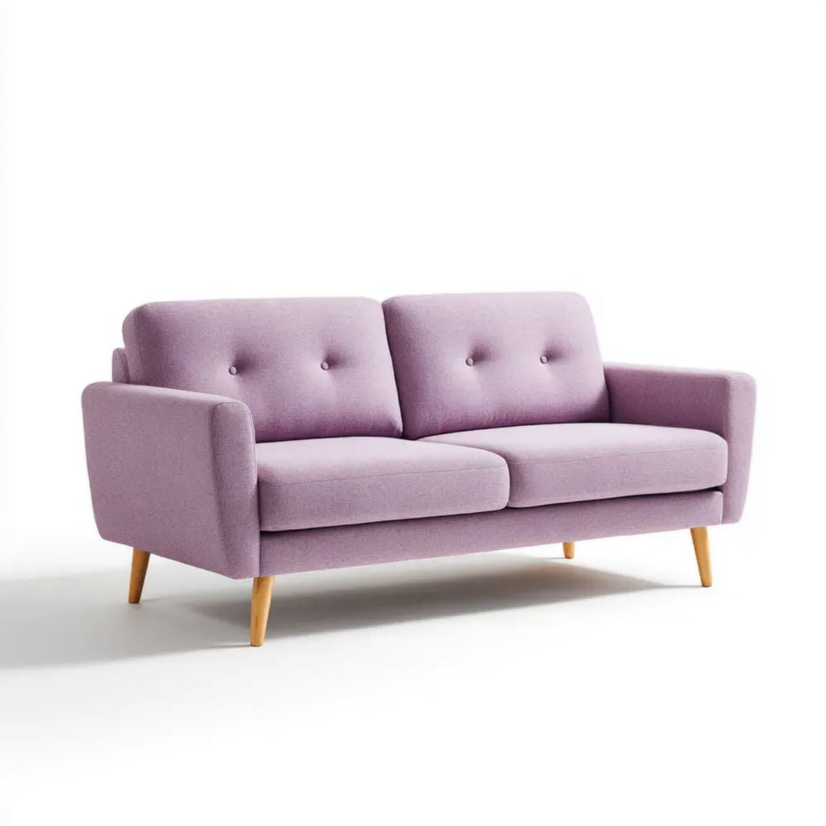 Sofa 2-osobowa jasnofioletowa z poliestru 160 x 78 x 82 cm