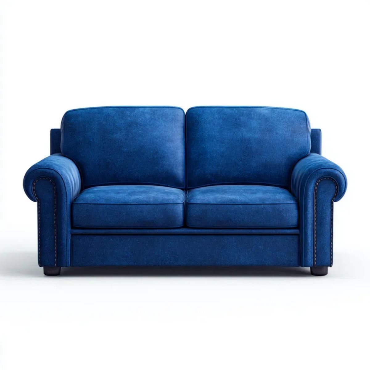 Dwuosobowa sofa granatowa z aksamitu poliestrowego 160 x 85 x 90 cm
