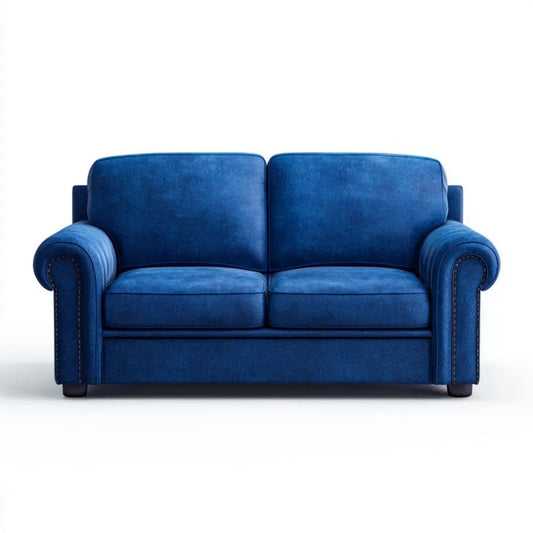 Dwuosobowa sofa granatowa z aksamitu poliestrowego 160 x 85 x 90 cm