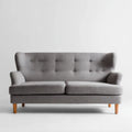Dwuosobowa sofa tapicerowana z poliestru, szara, 190 x 85 x 92 cm