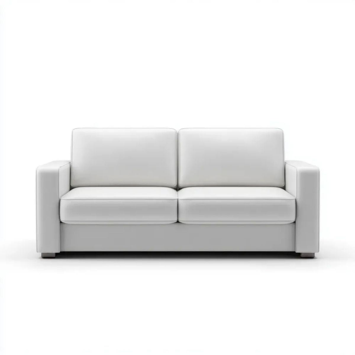 Biała sofa dwuosobowa z tapicerką poliestrową 160 x 85 x 82 cm