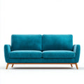 Dwuosobowa sofa turkusowa z aksamitu poliestrowego 160 x 85 x 85 cm