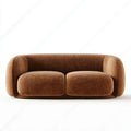 Dwuosobowa sofa brązowa z tapicerką poliestrową 170 x 90 x 72 cm, zaokrąglona forma