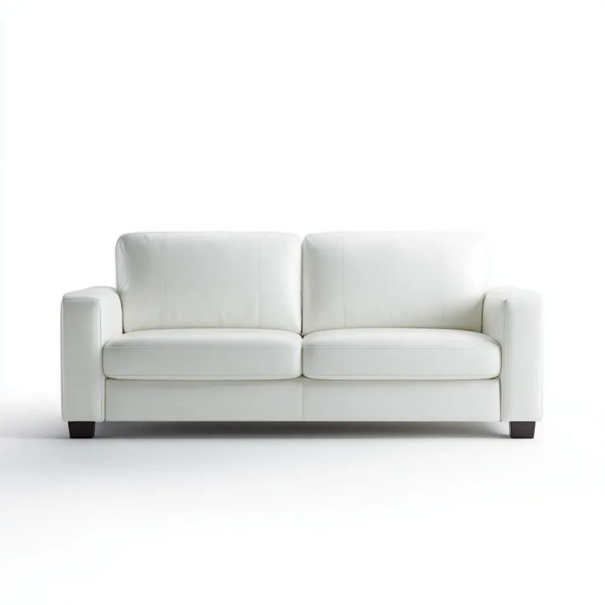 Biała sofa dwuosobowa z tapicerką PU 160 x 85 x 88 cm