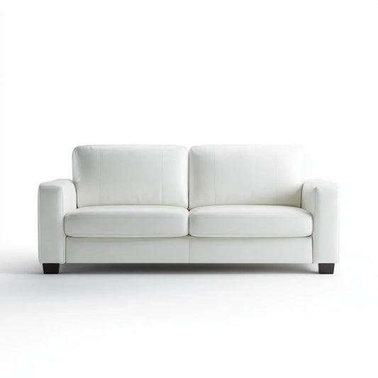 Biała sofa dwuosobowa z tapicerką PU 160 x 85 x 88 cm