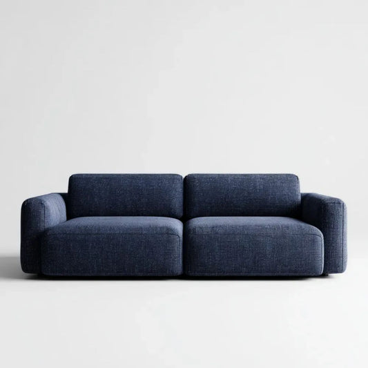 Granatowa sofa dwuosobowa z tapicerką poliestrową 180 x 90 x 75 cm